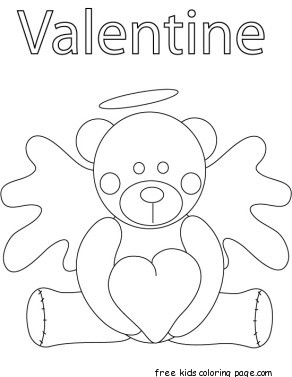 Printable Valentine Bear Coloring Pages