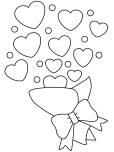 Printable Valentines day bouquet heart coloring pages