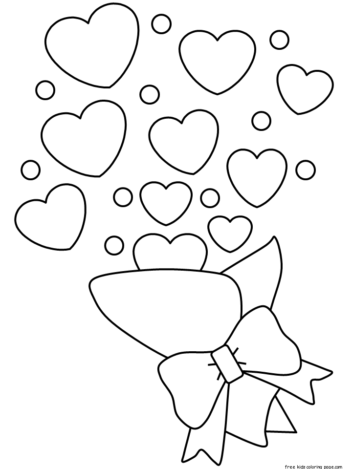 Printable Valentines Day Bouquet coloring pages
