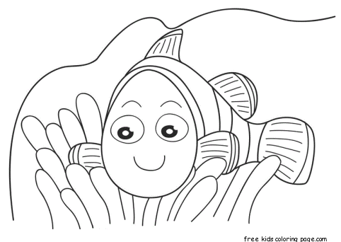 Printable cute golden tropical fish coloring page