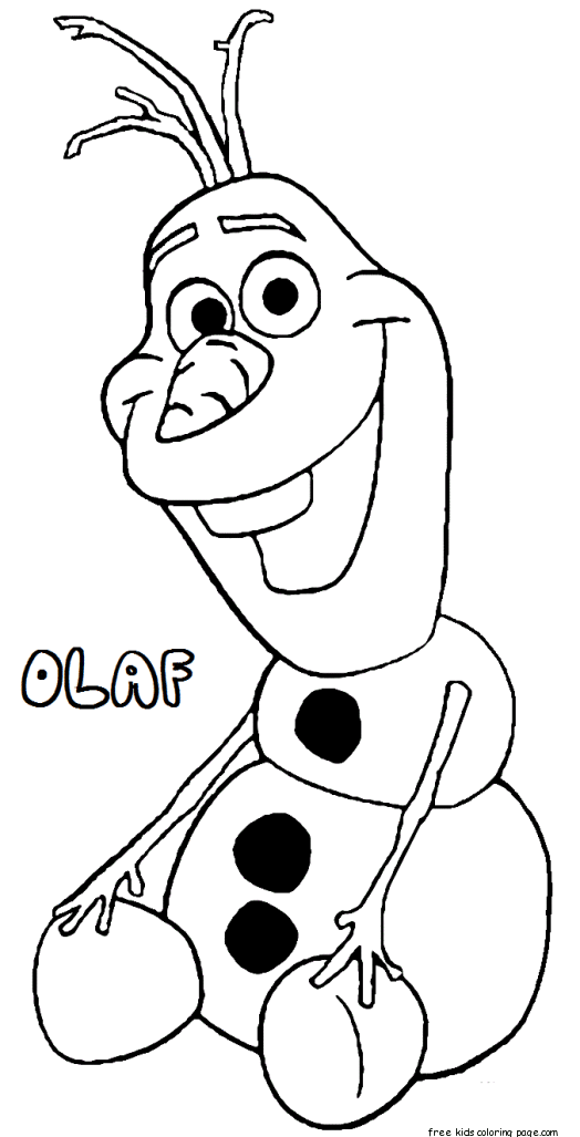 Printable Frozen characters Olaf coloring Pages for kidsFree Printable