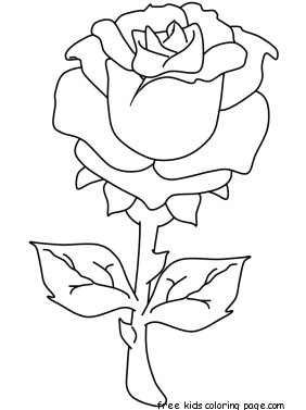 Coloring pages valentines day rose to print out for kids