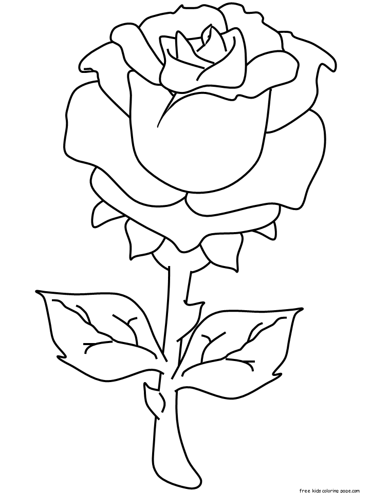 Printable Valentines Day Rose coloring pages