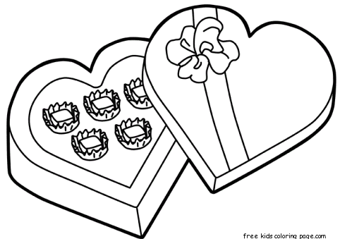 Printable Valentines Day candy gift coloring pages
