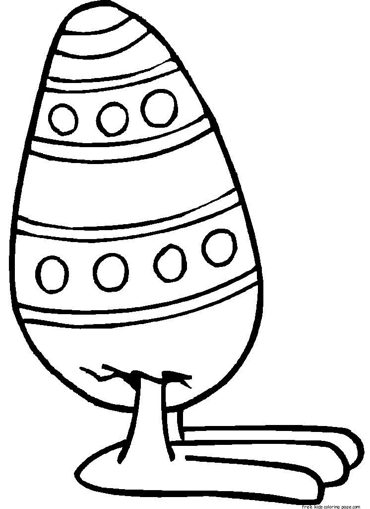 Printable Easter Egg With Feet Coloring Page