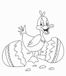 Easter egg cute duck coloring sheets for kids to print ou