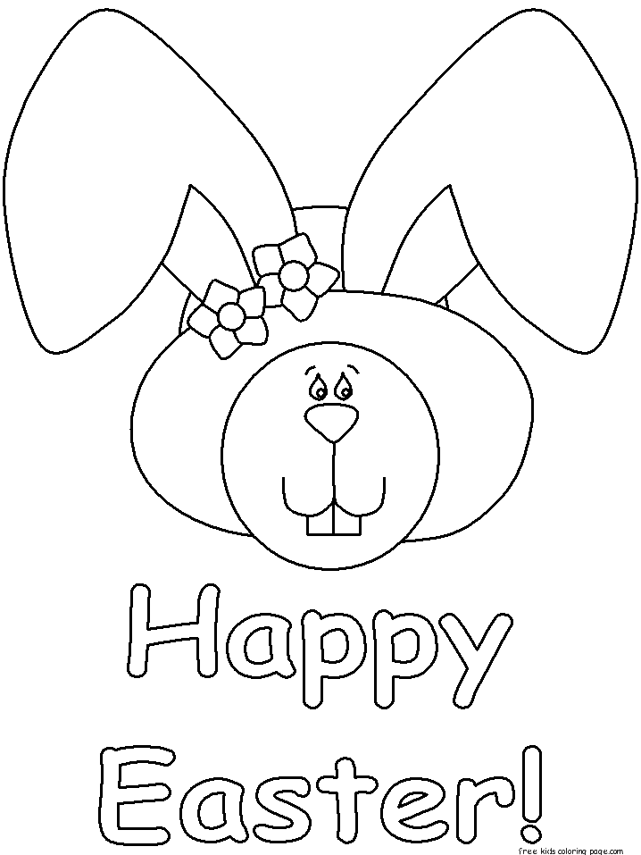 Happy easter bunny pages to color for kids to print out
