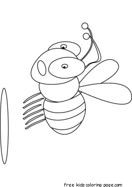 Printable Insects Busy bee coloring page