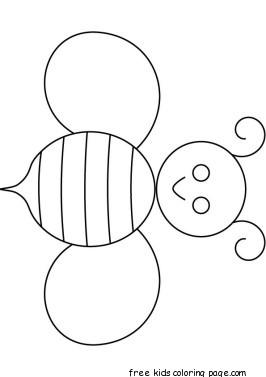 Printable cute Insects baby Bee coloring page