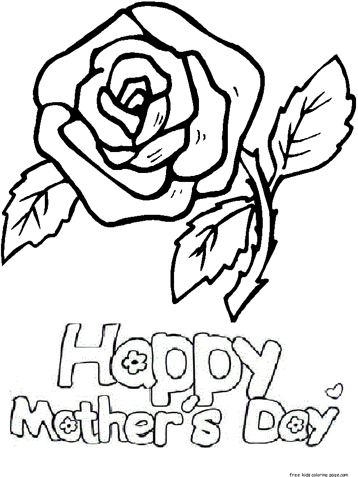 Printable Red roses for Mothers Day coloring pages