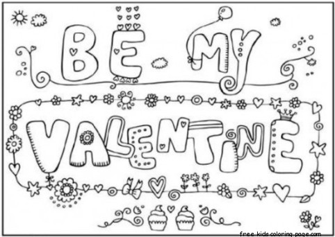 be my valentine cards printable coloring pages