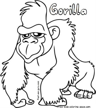 Gorilla Coloring Pages Printable