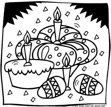 Printable Easter Eggs And Cakes Coloring Page