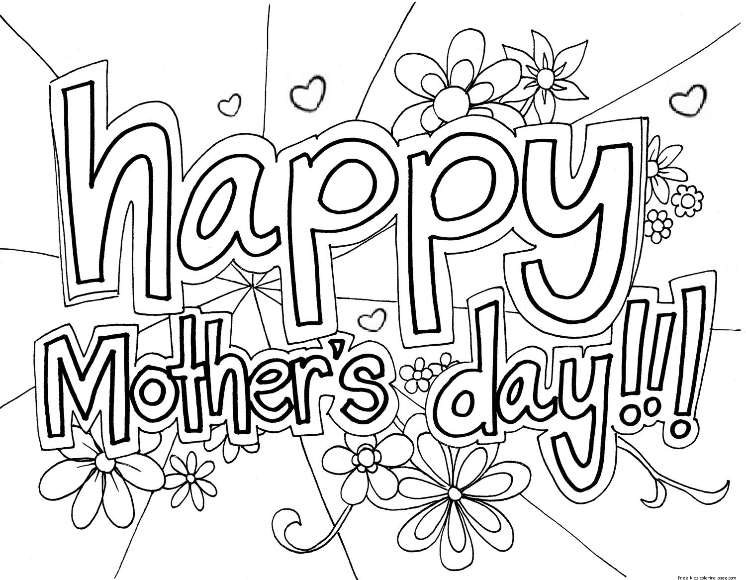 Print out happy mothers day grandma coloring page for kidsFree