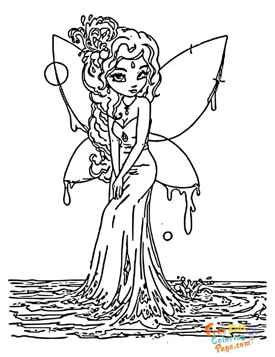 Print out Water Fairy coloring pages