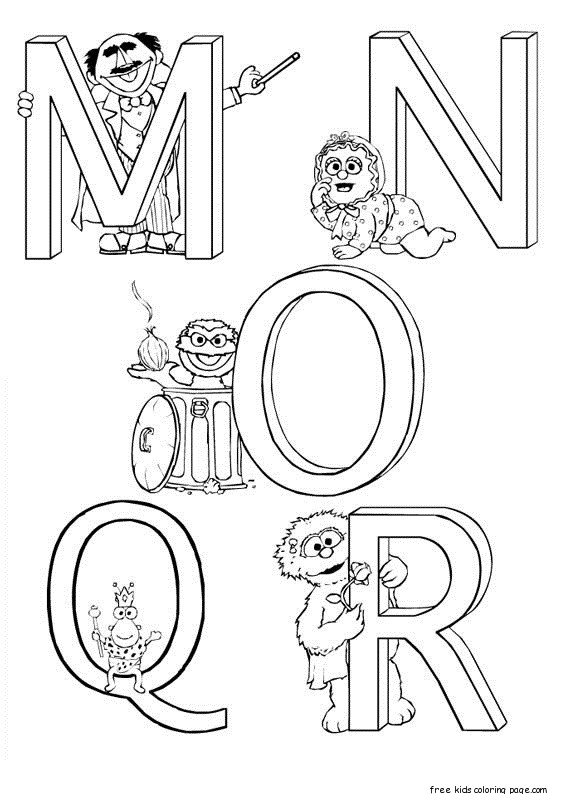 Printable sesame street alphabet worksheets for kidsFree