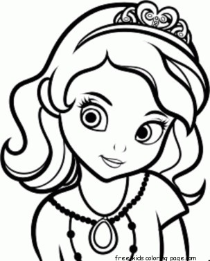 Printable Disney Princesses sofia face coloring page