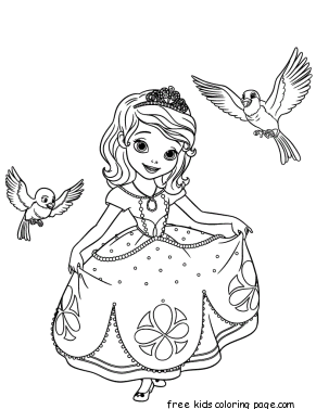 Printable Disney Princesses sofia the first coloring pageFree Printable