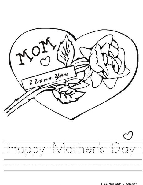 Printable Happy Mothers Day Coloring page