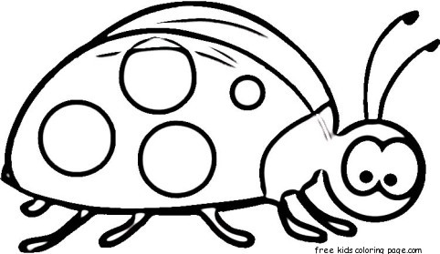 Printable insects Happy Little Ladybug coloring page