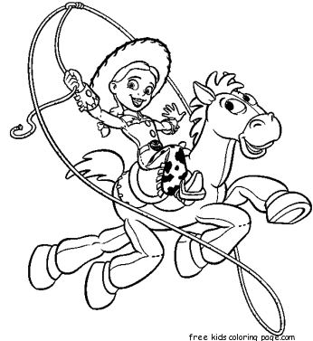 toy story 3 Jessie and Bullseye print coloring pages