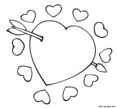 Valentine cupid coloring sheets for kids to print