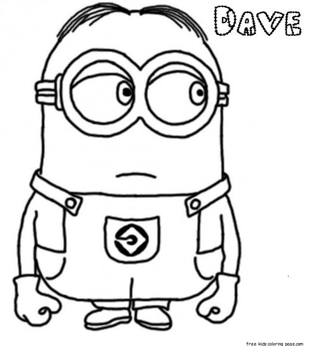 Dave The Minion Coloring Pages to print out for kids