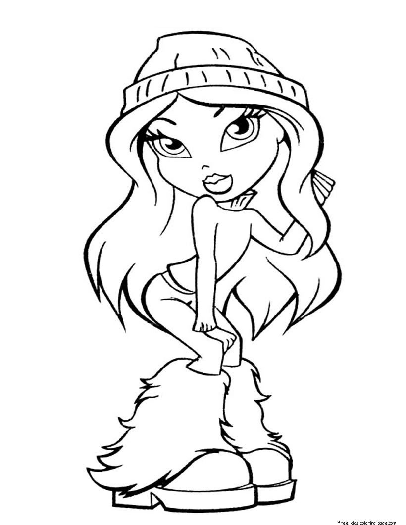 Printable bratz coloring page for kids