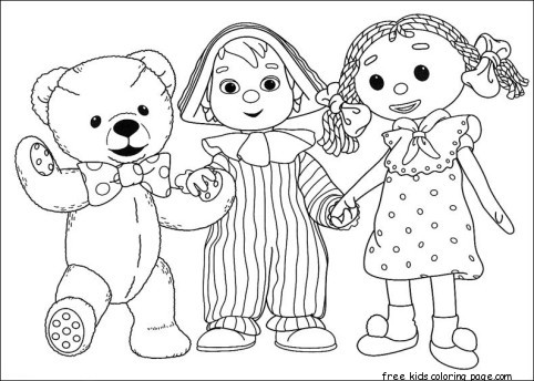 Printable cartoon Andy Pandy coloring pages