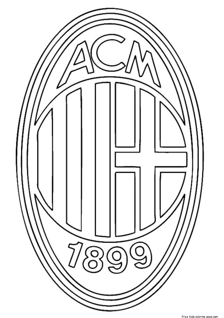Printable soccer ac milan logo coloring pages for kidsFree Printable