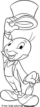 Disney jiminy cricket coloring page