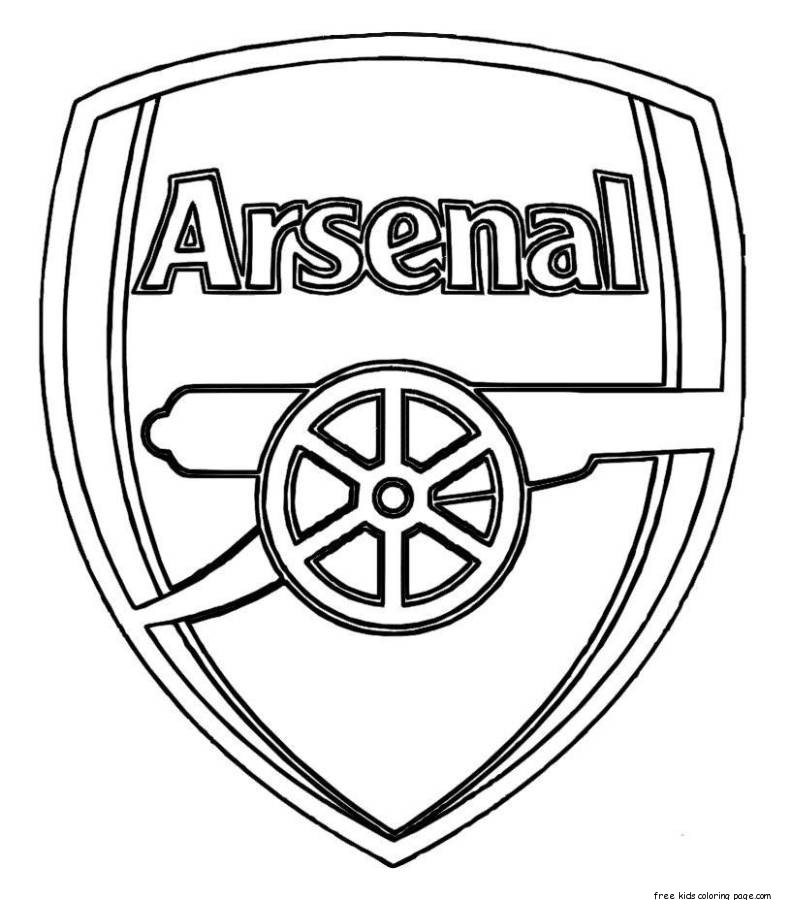 Printable soccer arsenal logo coloring pages for kidsFree 