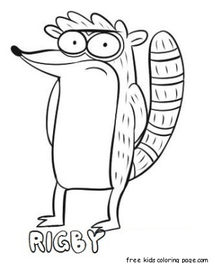 Printable Regular show Rigby coloring pages