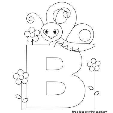 Printable Animal Alphabet Letter B Butterfly