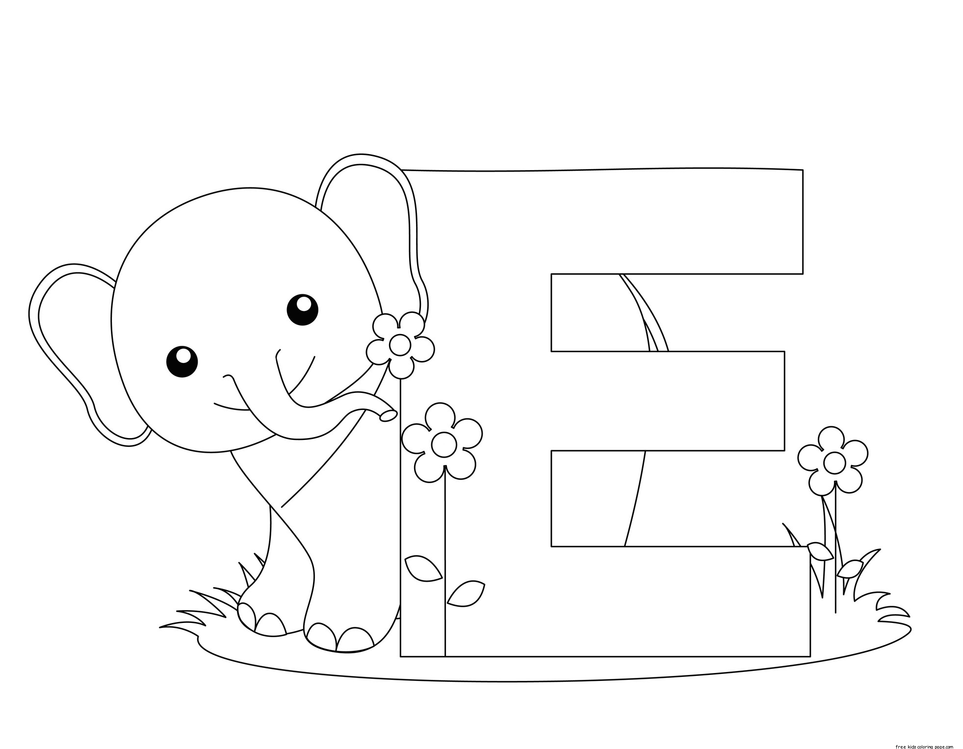 Printable Alphabet Letter E Activity Worksheet For ElephantFree 