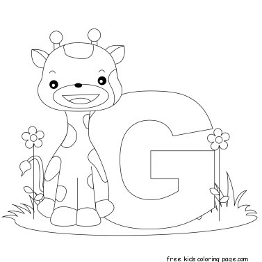 Printable Animal Alphabet Letter G is for Giraffe