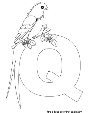 Printable Animal Alphabet Letter Q for Queen Whydah