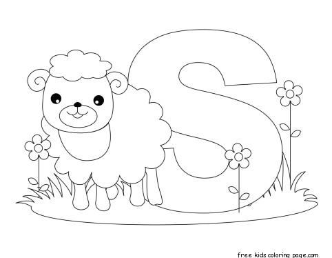 Printable Animal Alphabet Letter S is for Sheep