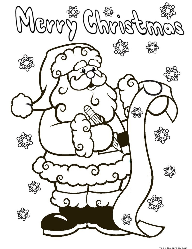 Santa Claus Wish List Printable Christmas Coloring PagesFree Printable Coloring Pages For Kids 