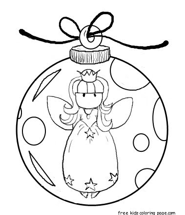 Angel christmas tree decorations coloring pages