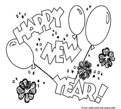 New Years Balloons coloring page