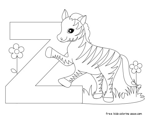 Printable Animal Alphabet Letter Z for Zebra