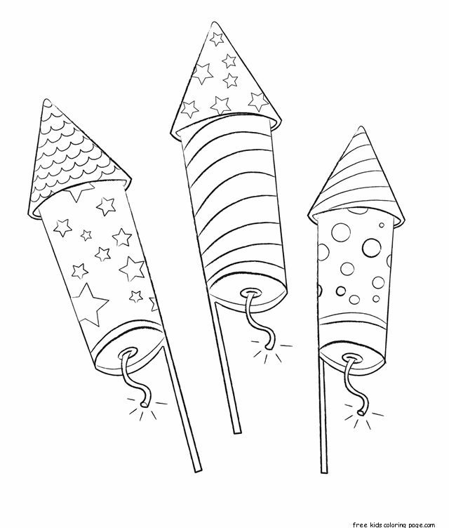 Printable Fireworks Coloring Pages For Kids