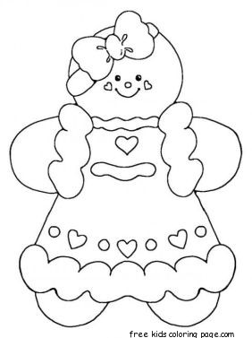 printable gingerbread man coloring pages for kidsFree Printable