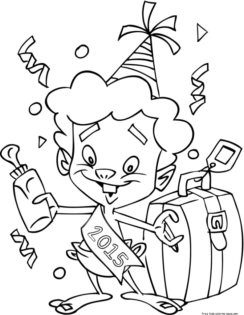 baby new year with suitcase coloring pages 792x1024