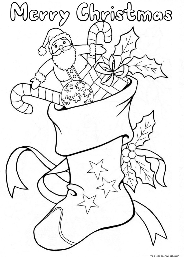 christmas stockings with candy and toys coloring pages ...