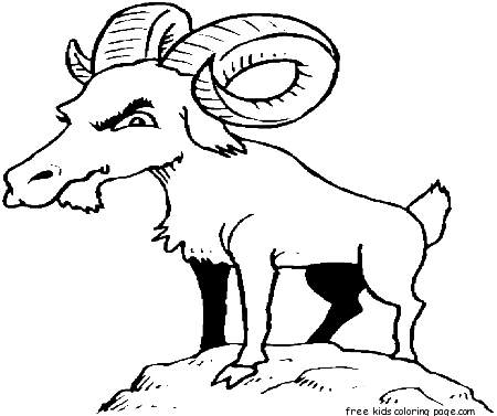 Printable Animals Goat billy Coloring Pages