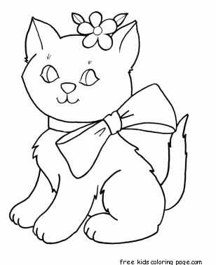 Printable cute kittens for girls coloring pages