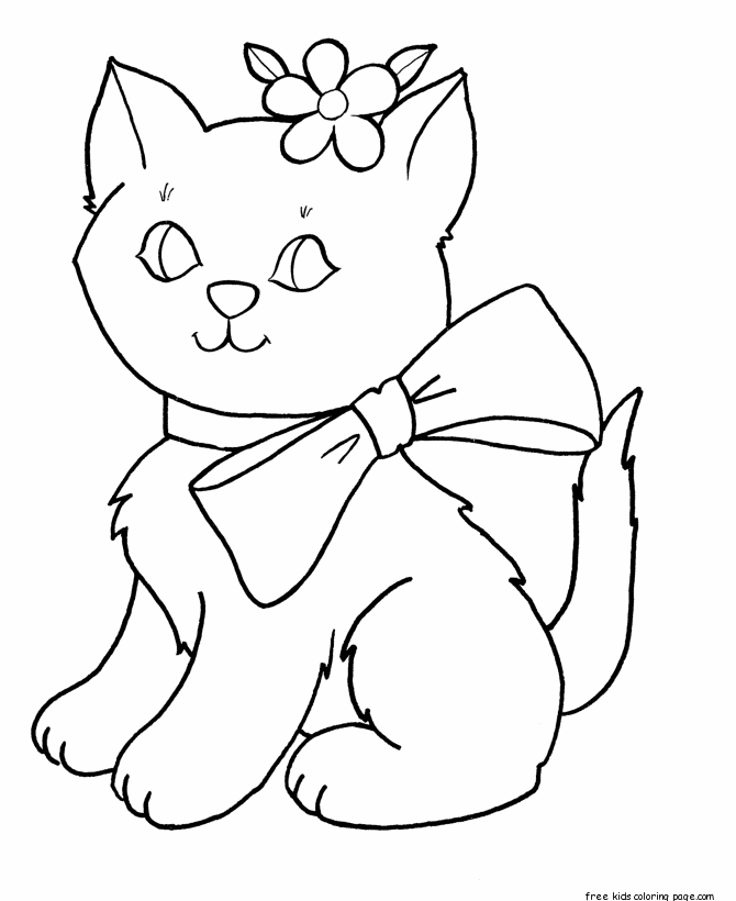 cute kitten printable coloring pages for kidsFree Printable Coloring ...