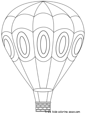 Printable Air hot balloon coloring pages